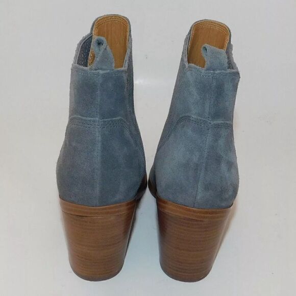 MARC FISHER Gadri Gray Suede Western Bootie Boots two blue & brown - Picture 3 of 6